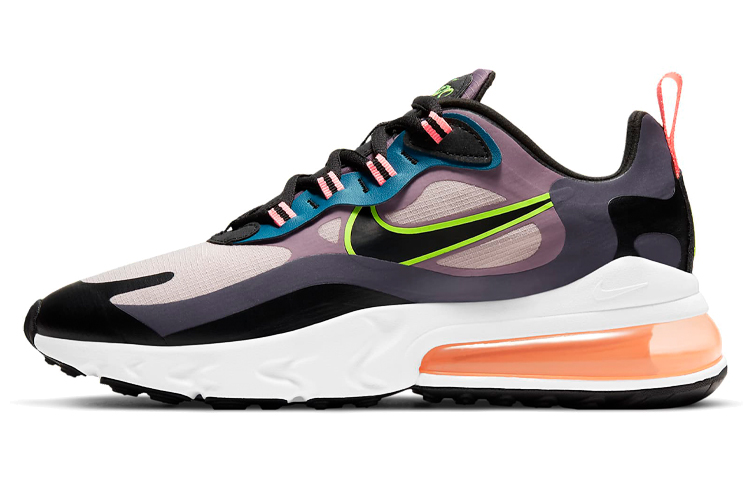 Nike Air Max 270 Retro Textile Synthetic Leather Shock Absorption Low Top Air Cushion Casual Running Shoes Women's Purple Black