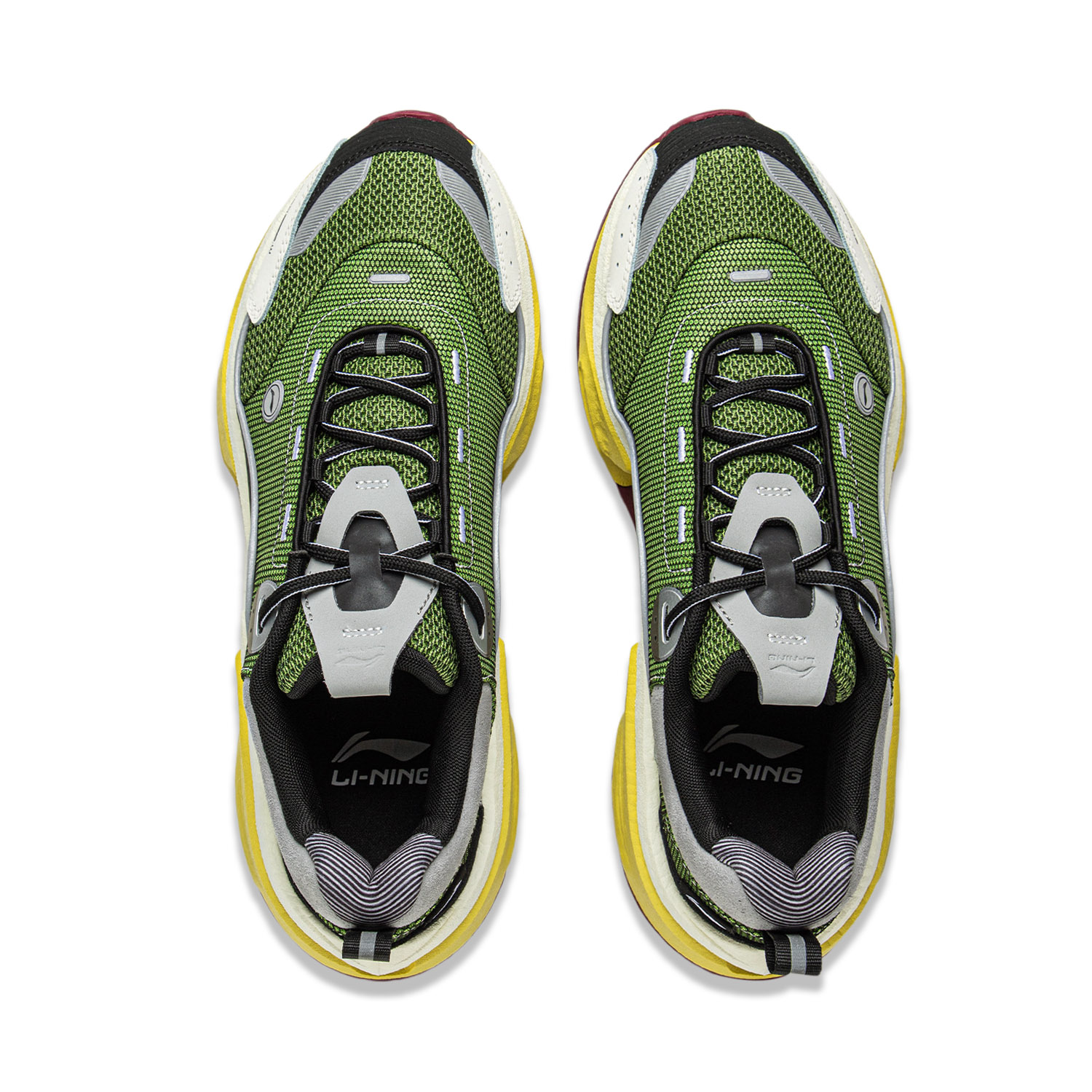 Li Ning Cushioning Reflective Rebound Low top Running Shoes Men’s Green Black Yellow