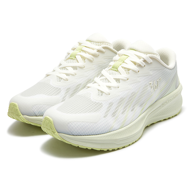 361° Sharp Sparkle Slip Resistant Abrasion Resistant Low top Casual Running Shoes Women’s White Melon Green
