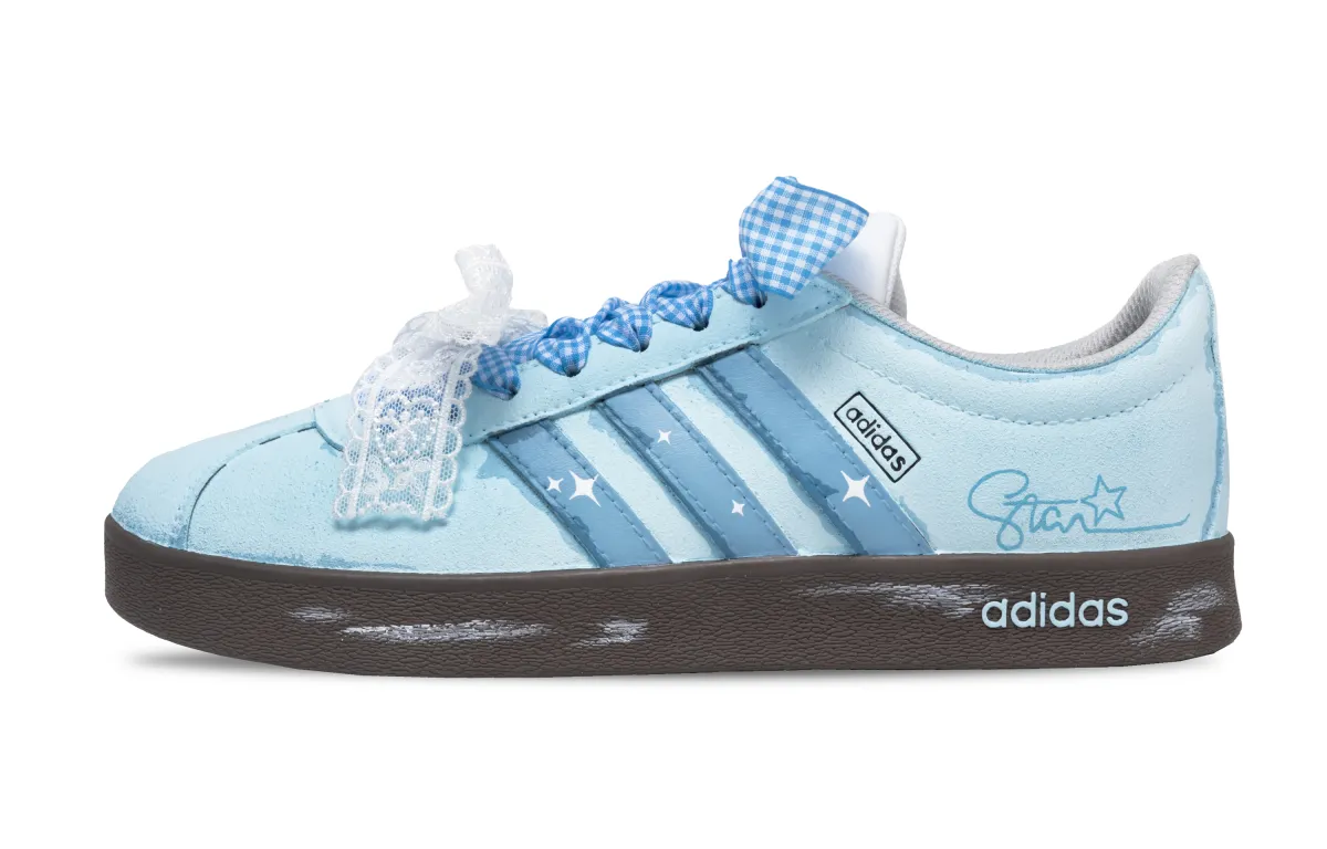 Adidas VL COURT 2.0 Slip Resistant Abrasion Resistant Low top Skateboard Shoes Unisex Blue