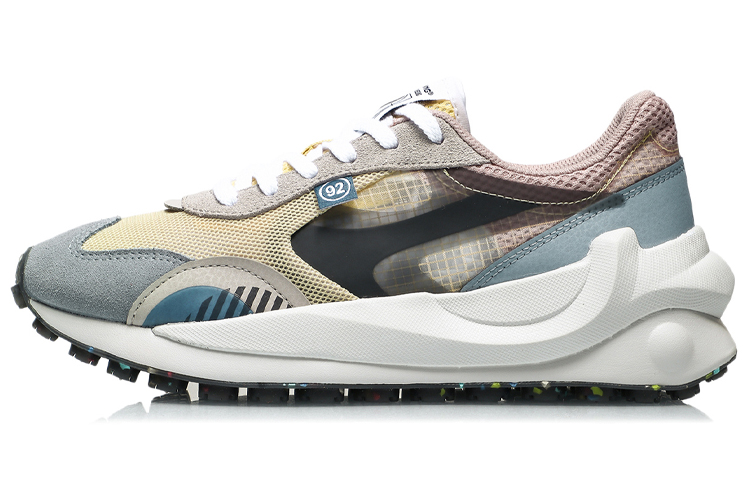 Li Ning Square Running Shoes Women’s Yellow Blue Gray