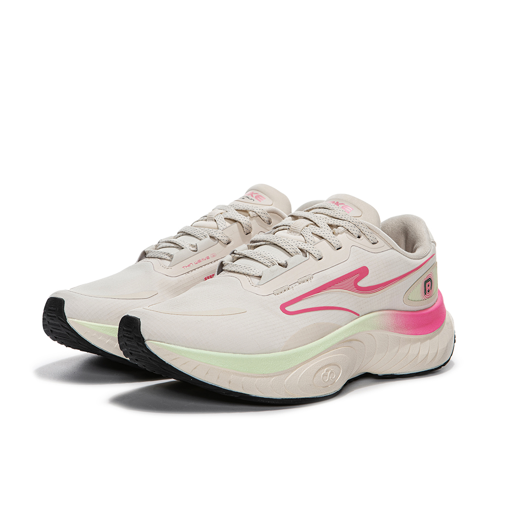 Erke Slip Resistant, Abrasion Resistant, Lightweight Low top Casual Running Shoes Women’s White Pink