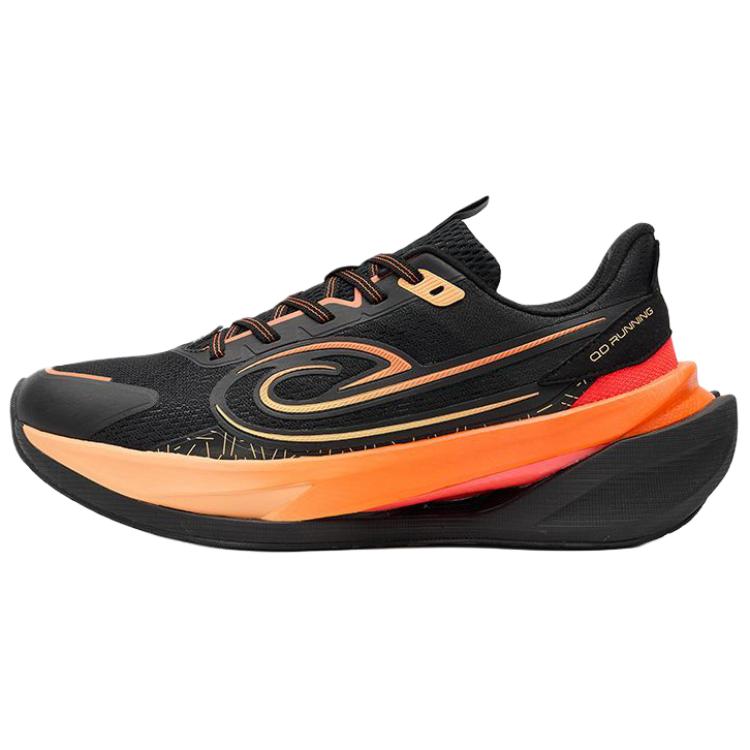 QIAODAN Cushioning Slip Resistant Support Low top Casual Running Shoes Men’s Black Orange