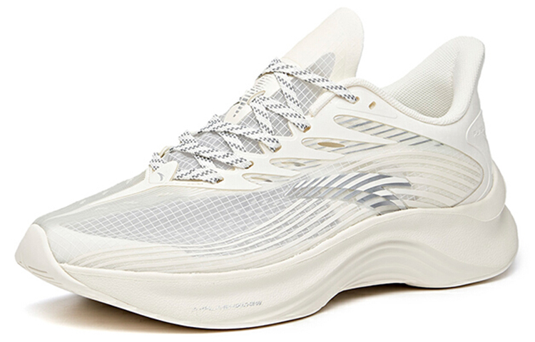Anta Edge Comfortable Cushioning Slip Resistant Abrasion Resistant Breathable Low top Running Shoes Men’s White Silver