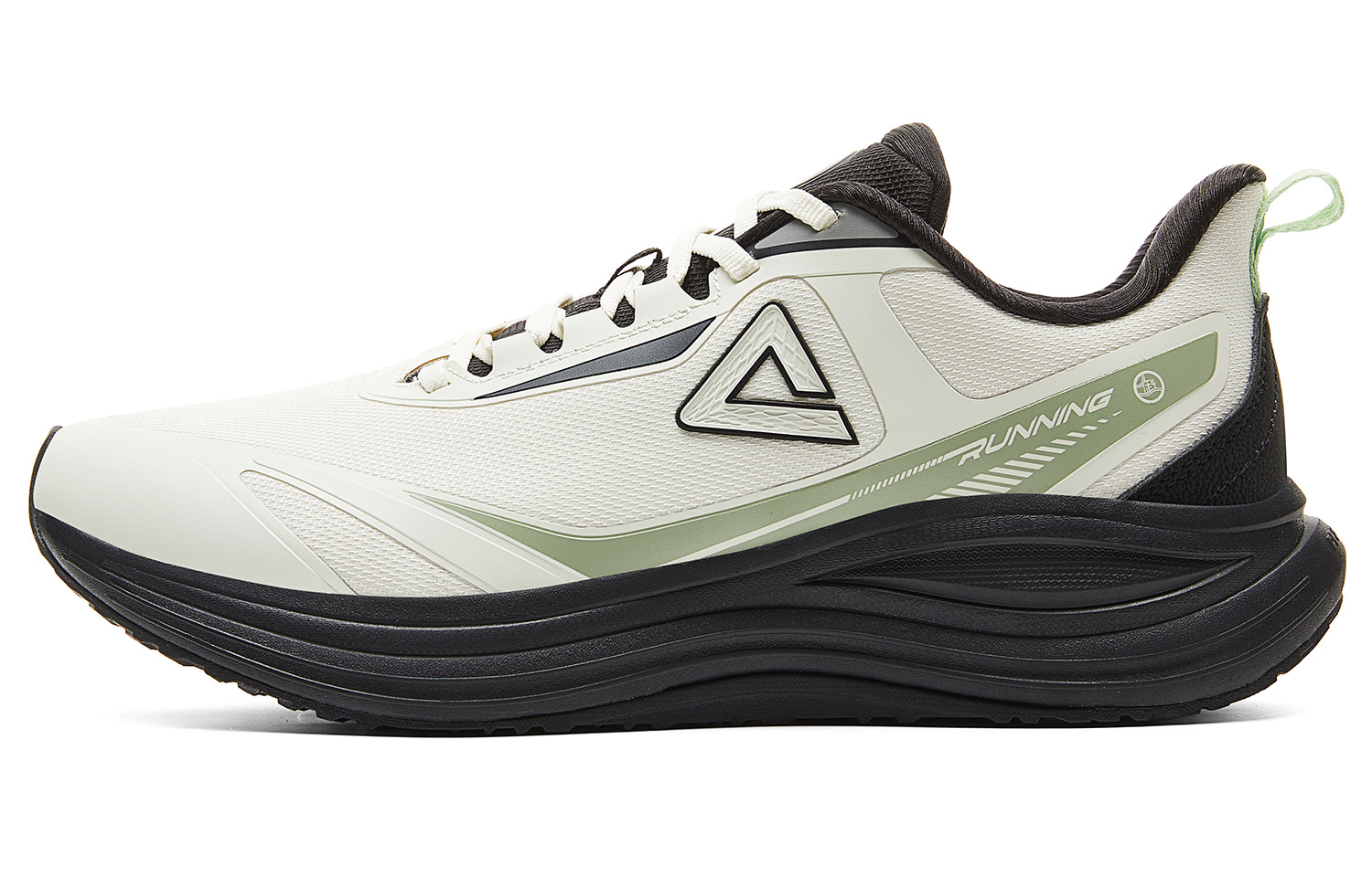 PEAK Cushioning Slip Resistant Abrasion Resistant Coverage Rebound Low top Running Shoes Men’s White Green