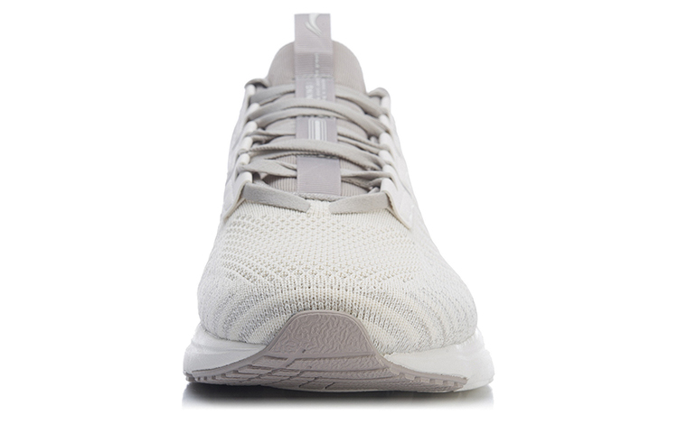 Li Ning Fabric Cushioning Slip Resistant Abrasion Resistant Lightweight Low top Running Shoes Unisex White Gray