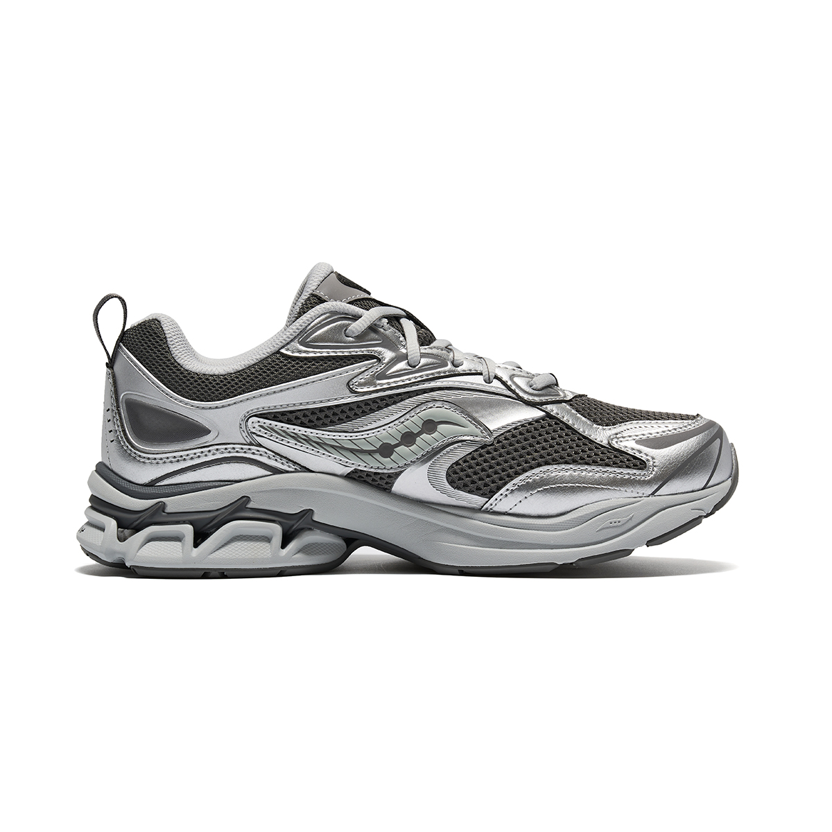 Saucony GRID FUSION Support Low top Casual Running Shoes Unisex Silver Gray