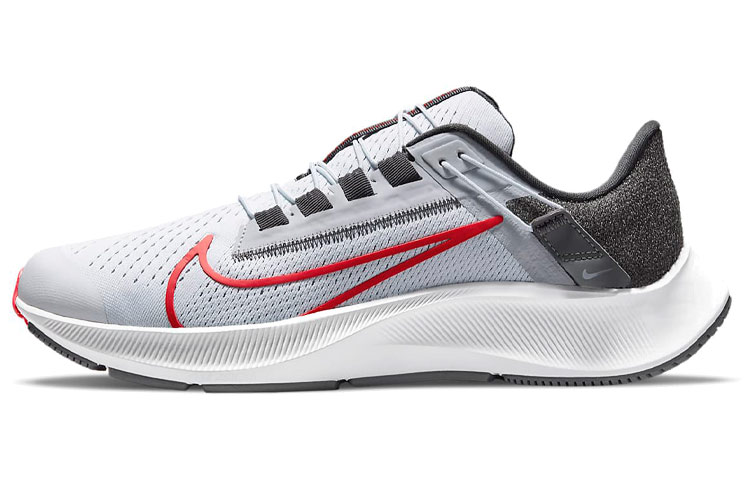 Nike Pegasus 38 Air Zoom FlyEase Pegasus 38 mesh fabric shock-absorbing, non-slip, wear-resistant and breathable low-top running shoes, men's gray black red sports stitching