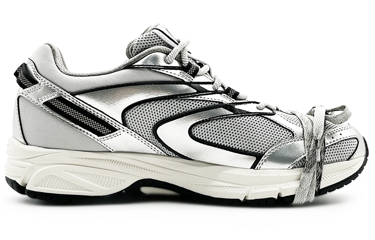 Saucony Cushioning Slip Resistant Abrasion Resistant Support Low top Running Shoes Unisex Silver Gray