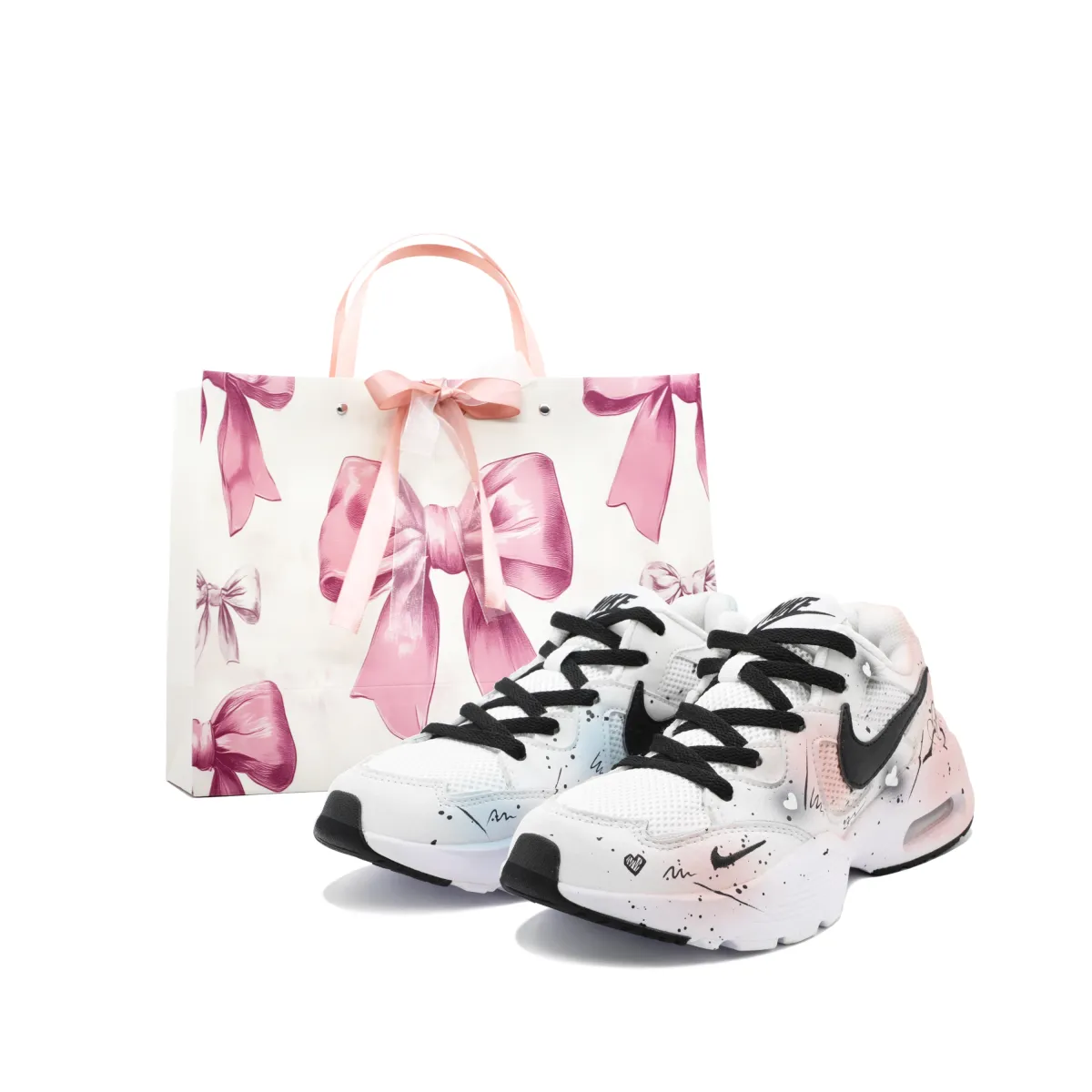 Nike Air Max Fusion Slip Resistant Abrasion Resistant Low top Running Shoes Women's Red Blue