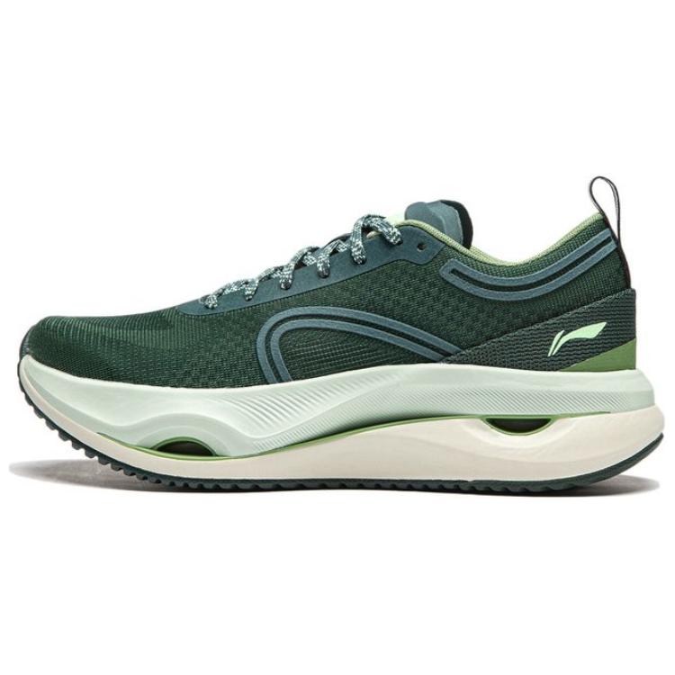 Li Ning Cushioning Slip Resistant Abrasion Resistant Lightweight Rebound Low top Running Shoes Women’s Green