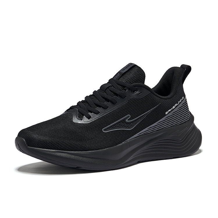Erke Flying Speed 2 Cushioning Rebound Lightweight Breathable Low top Casual Running Shoes Men’s Pure Black
