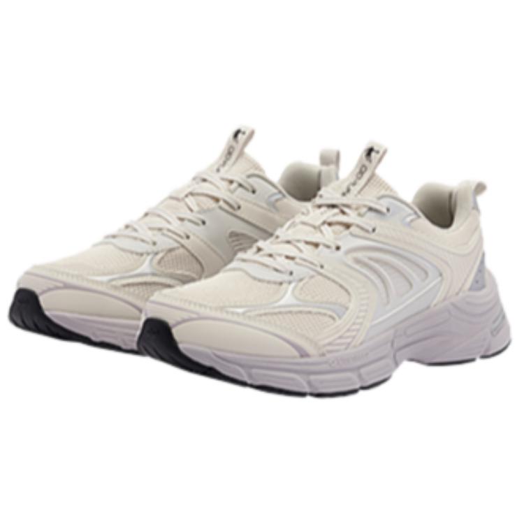 QIAODAN Textile, Synthetic Leather Slip Resistant Abrasion Resistant Low top Running Shoes Women’s White Purple