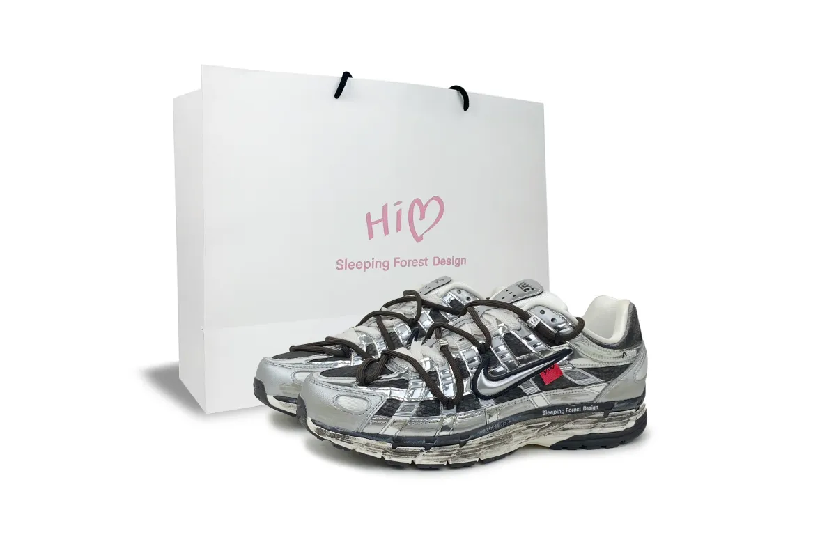 Nike P 6000 Abrasion Resistant Low top Running Shoes Men's Silver Gray
