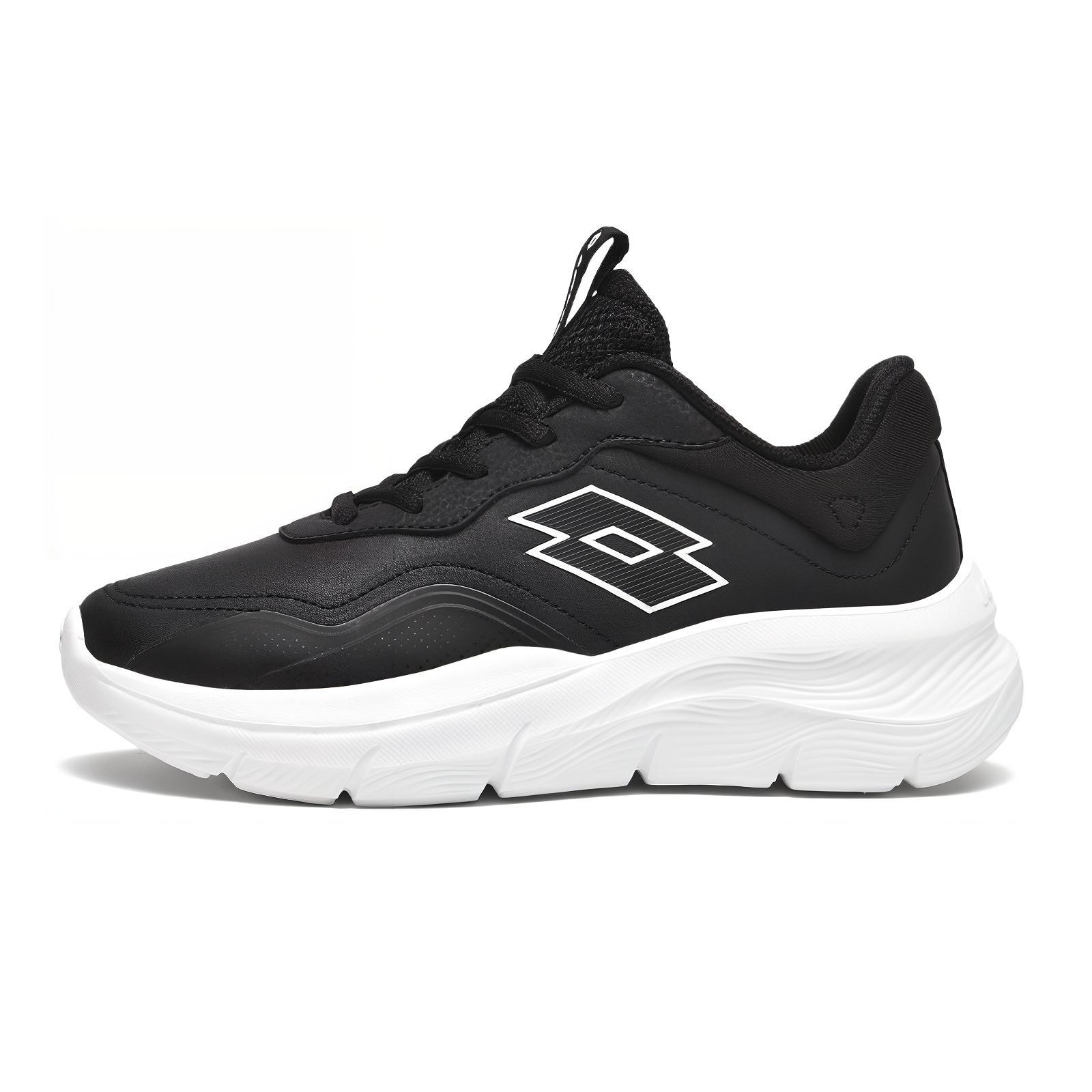 LOTTO Synthetic Leather Slip Resistant, Breathable, Lightweight Low top Casual Running Shoes Women’s Black White