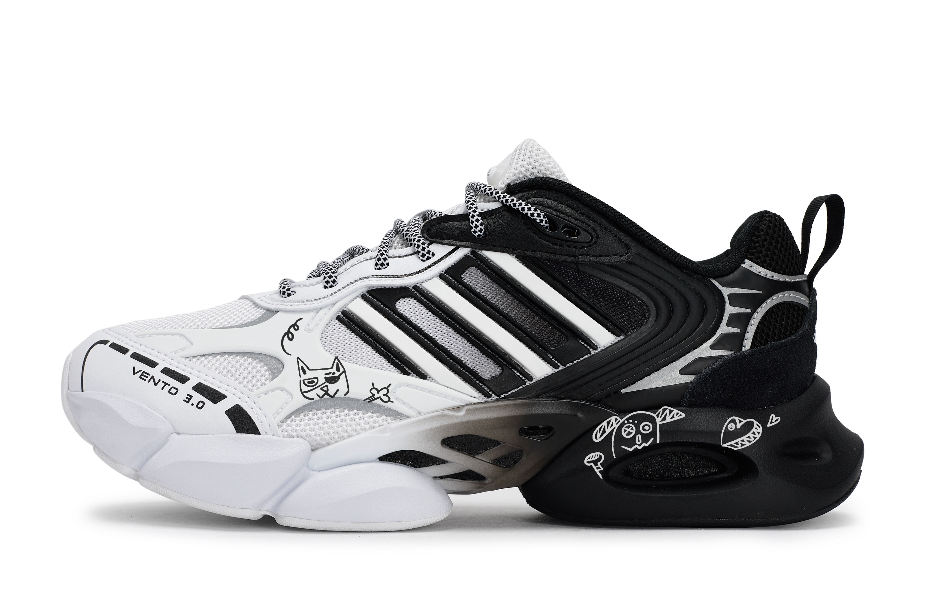 Adidas CLIMACOOL VENTO 3.0 Slip Resistant Abrasion Resistant Low top Running Shoes Men’s White Black