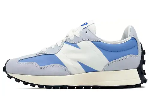 New Balance NB 327 Dexun comfortable sports wear-resistant, breathable and non-slip low-top casual urban commuting running shoes for men and women, gray blue and white