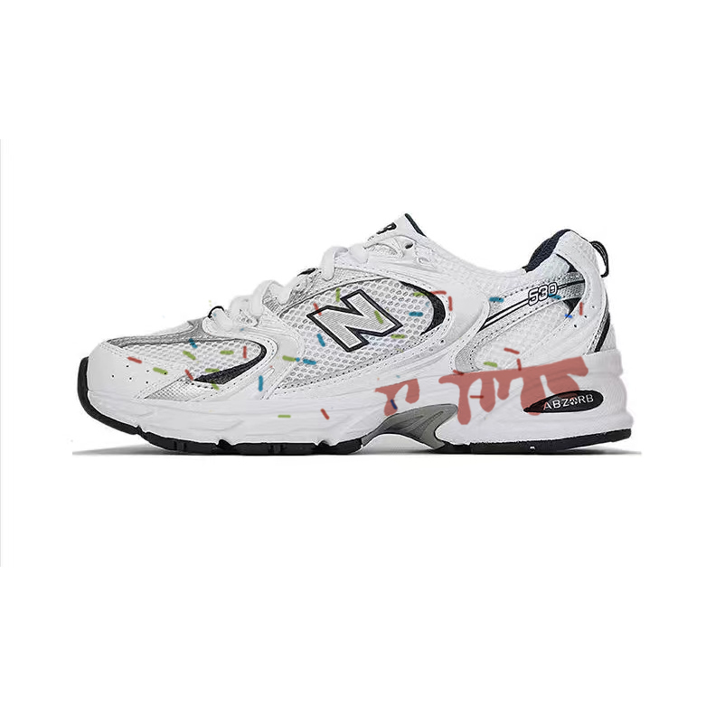 New Balance NB 530 Cushioning Slip Resistant Abrasion Resistant Breathable Low top Running Shoes Unisex White Pink