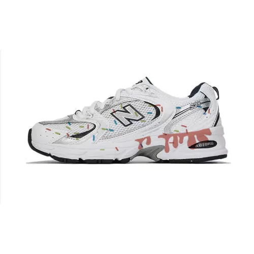 New Balance NB 530 Cushioning Slip Resistant Abrasion Resistant Breathable Low top Running Shoes Unisex White Pink