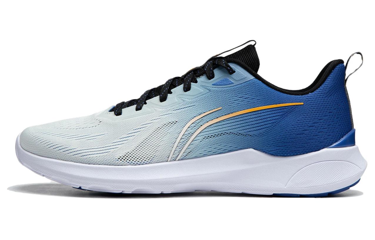 Li Ning Qingyi Cushioning Slip Resistant Abrasion Resistant Lightweight Low top Running Shoes Men's White Blue