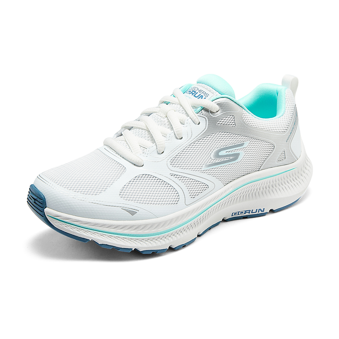 Skechers Go Run Consistent 2.0 Breathable Coverage Support Low top Running Shoes Women’s White Blue
