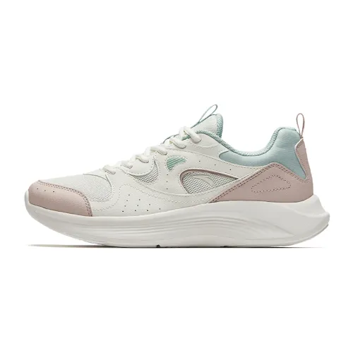 Anta Slip Resistant Abrasion Resistant Low top Casual Running Shoes Women's White Pink Green