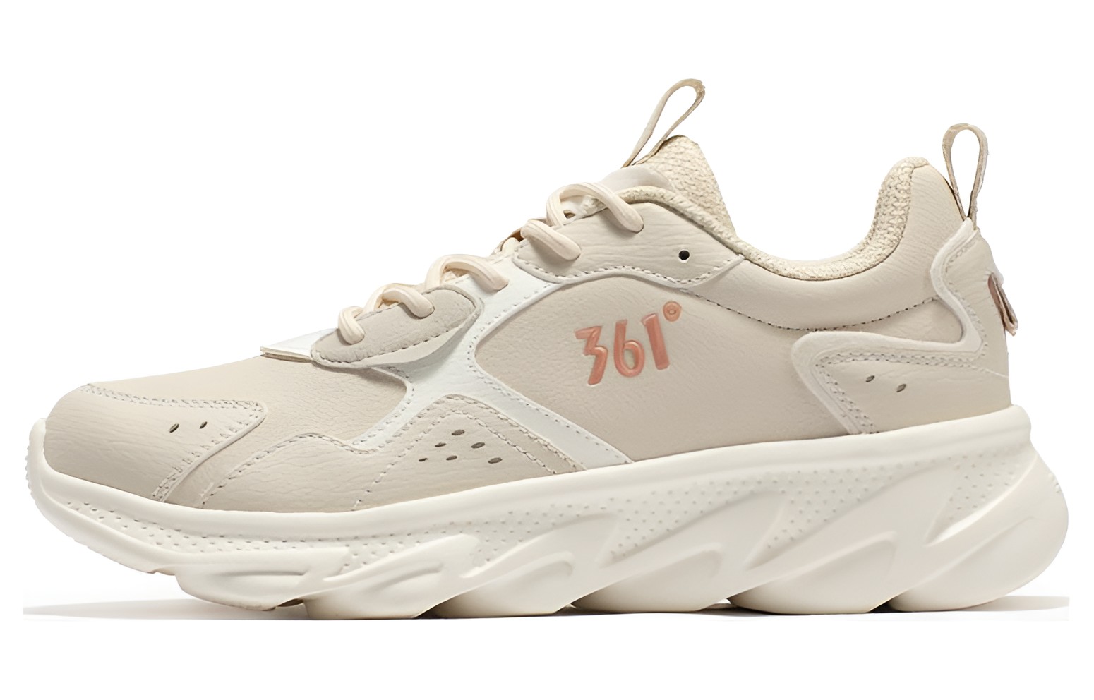 361° Cushioning Slip Resistant Lightweight Rebound Low top Running Shoes Women’s Beige