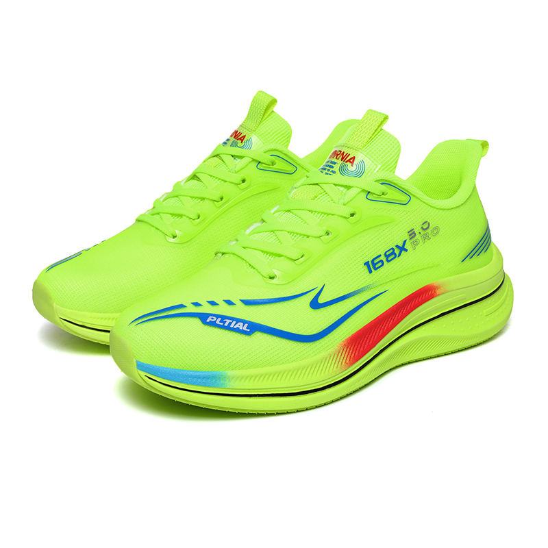 PALATIAL Light Breeze Running Shoes Unisex Low Top Gray Black/Neon Green/Black Purple/White Orange/Orange Red/Youth Green