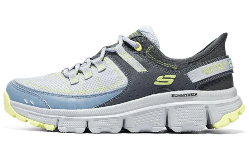 Skechers Summits At Cushioning Abrasion Resistant Support Lightweight Low top Running Shoes Women's Gray Blue White