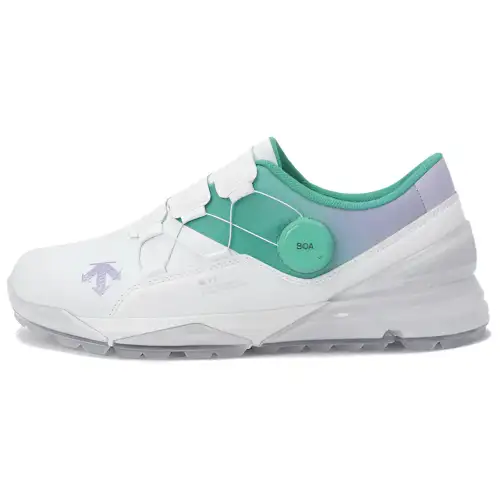 DESCENTE Abrasion Resistant Breathable Low top Golf Shoes Women's White Green