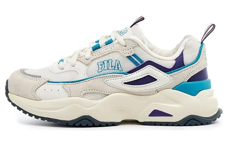FILA Rayflide Comfortable Cushioning, Wear Resistant Low top Running Shoes Unisex White Blue