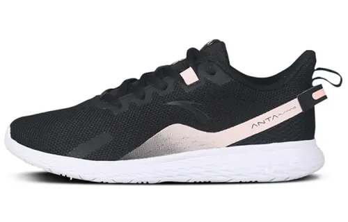 Anta Running Collection Casual Breathable Low top Running Shoes Women's Black Pink White