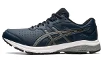 Asics GT 1000 Leather Abrasion Resistant Breathable Low top Running Shoes Men's Blue Silver 2E Width