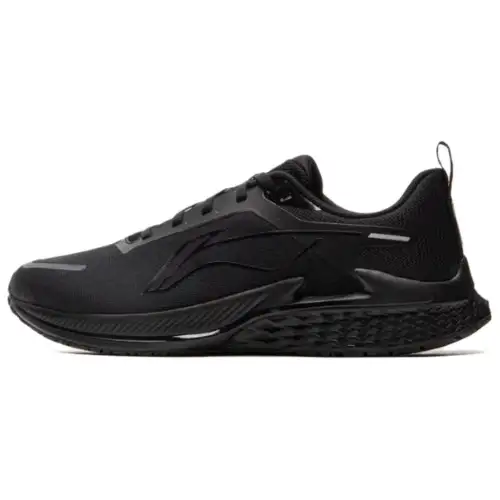 Li Ning Slip Resistant Abrasion Resistant Low top Casual Running Shoes Men's Black