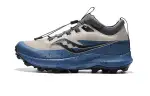 Saucony Peregrine 13 Falcon 13 Lace Up Slip Resistant Low top Trail Running Shoes Men's Beige Blue