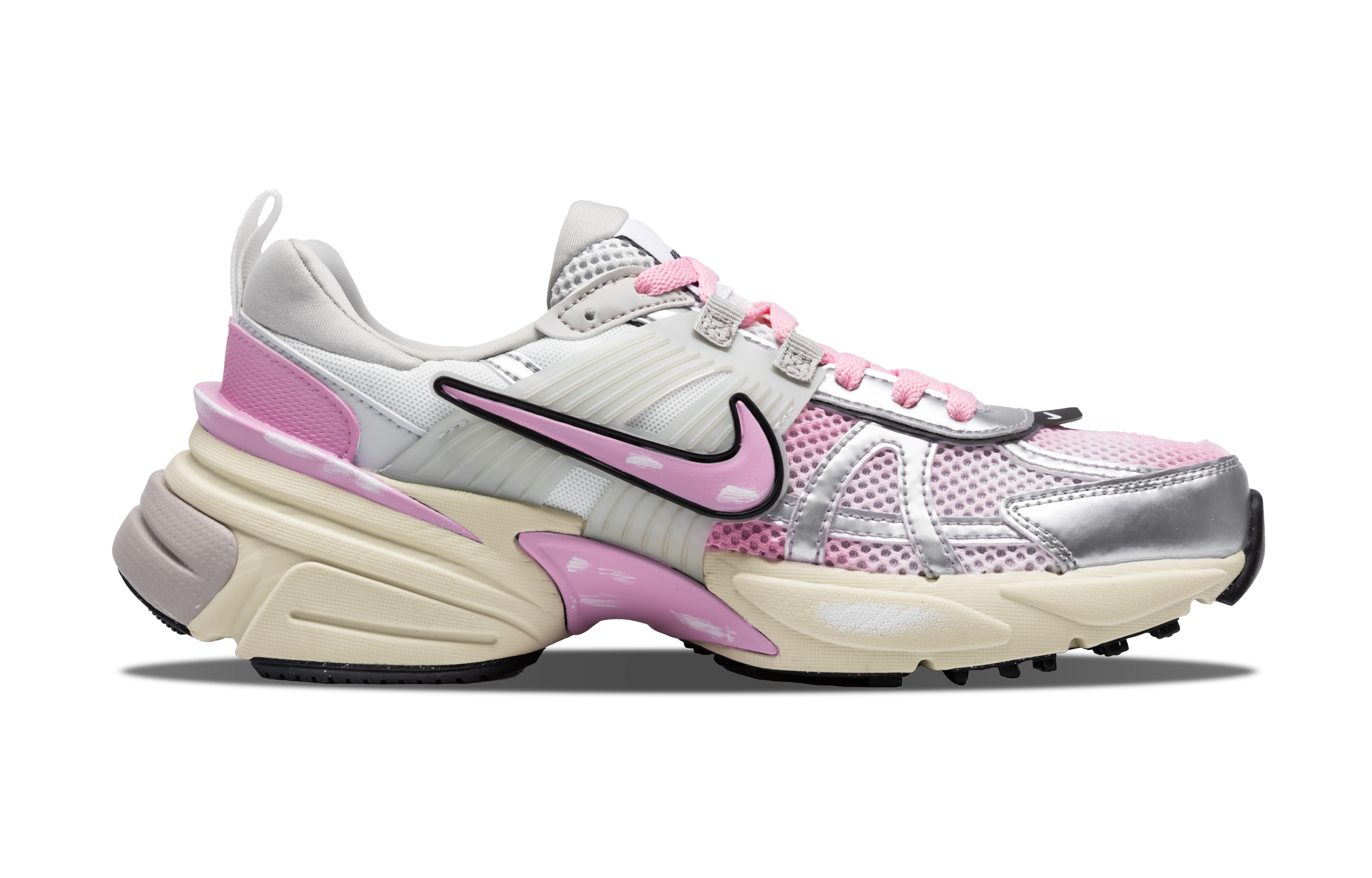 Nike V2K Run Slip Resistant Low top Casual Running Shoes Women’s Silver Pink