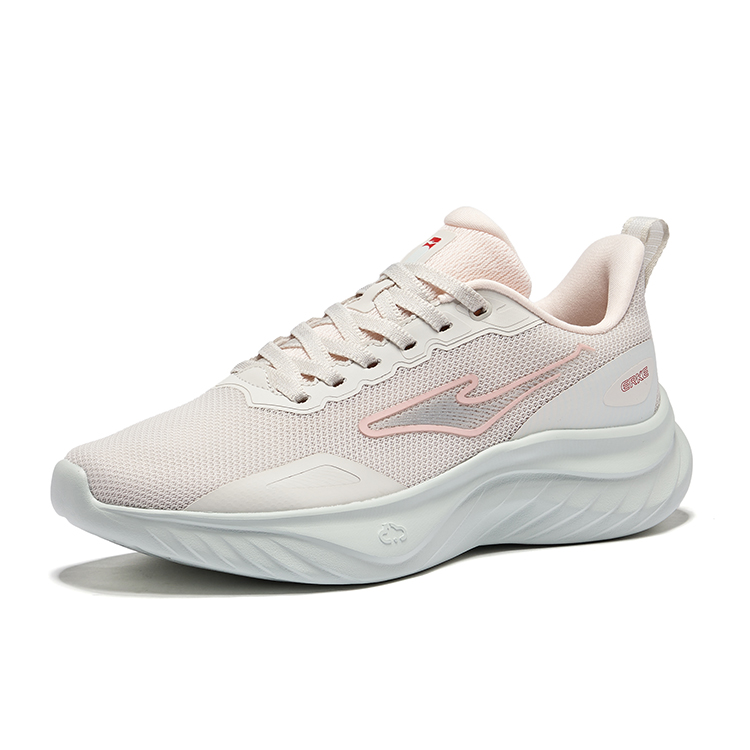 Erke Textile, Mesh Cushioning Rebound Cushioning Rebound Low top Casual Running Shoes Women’s Wild Gray Shell Pink