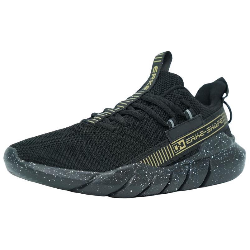 Erke Breathable Lightweight Low top Casual Running Shoes Men’s Black
