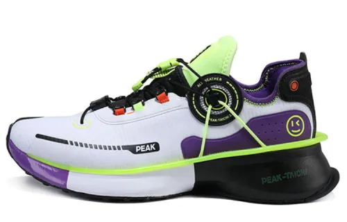 Peak State 2.0 Light Wheel, comfortable and versatile, shock-absorbing, non-slip and wear-resistant, low-top running shoes, men's white and purple