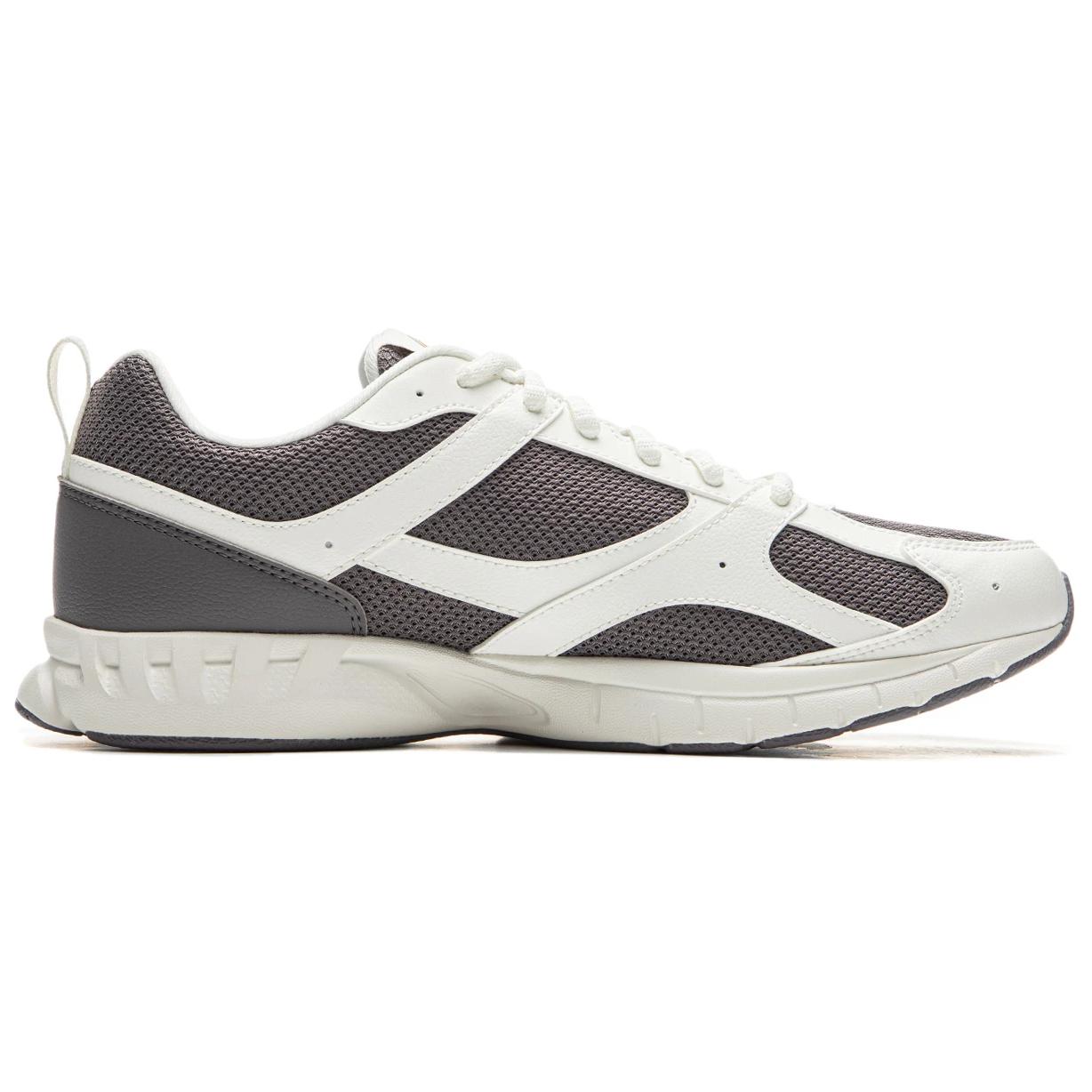 Li Ning Fabric Cushioning Slip Resistant Abrasion Resistant Breathable Low top Running Shoes Men’s White Gray