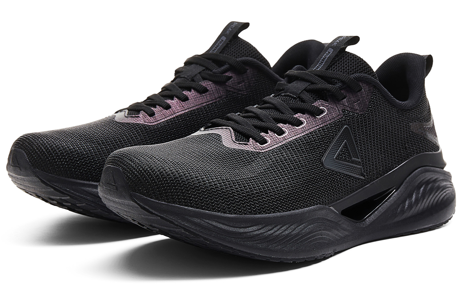 PEAK Abrasion Resistant Lightweight Rebound Low top Running Shoes Men’s All Black
