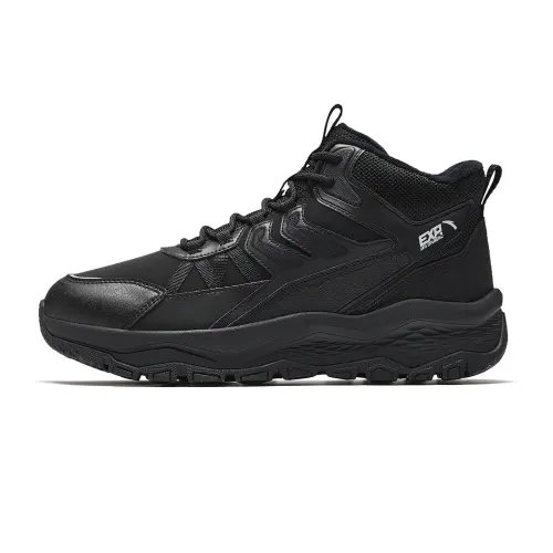 Anta Mountain Exploration Cushioning Abrasion Resistant Thermal High top Casual Shoes Men's Basic Black