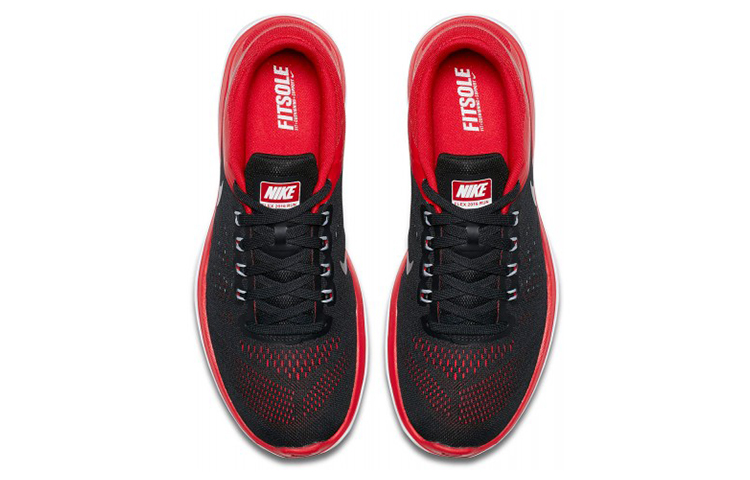 Мужские кроссовки Nike Flex 2016 RN (черно-серо-красные) — фото 4
