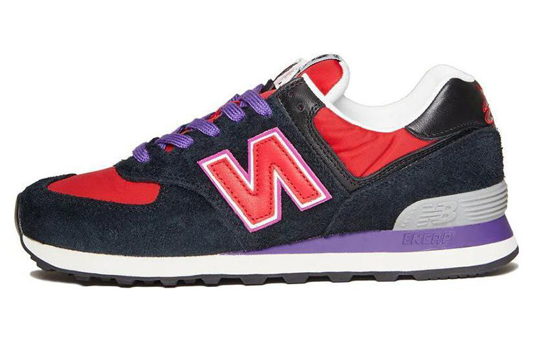 Stray Rats x New Balance NB 574 Comfortable Low top Running Shoes Men's Black Red