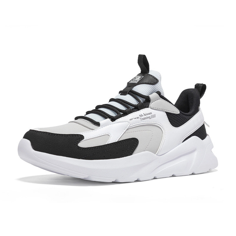Erke Lightweight Anti Slip Low top Casual Running Shoes Men’s White Gray Black
