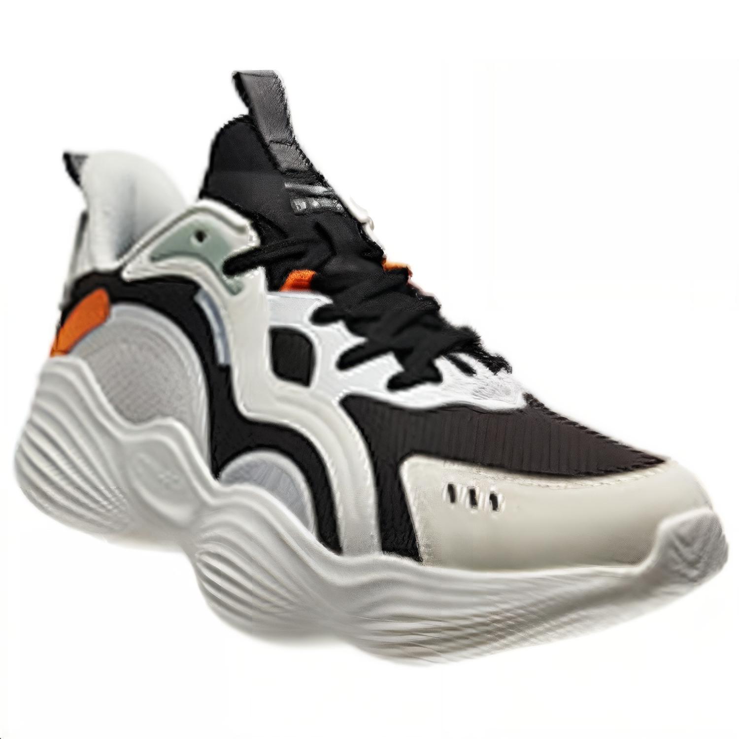 Erke Cushioning, Wear Resistant Low top Casual Running Shoes Men’s Black White