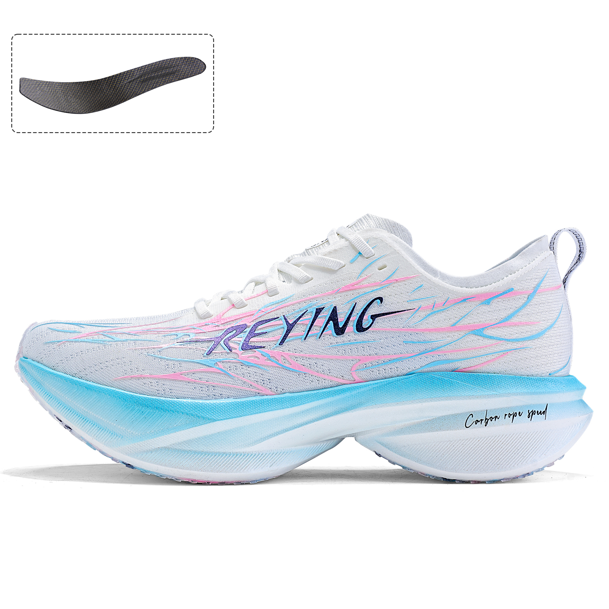 REYING Low top Running Shoes Unisex Mismatched Blue Pink