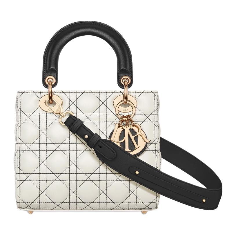 Женская сумка Dior Lady My ABCDior (черно-белая)