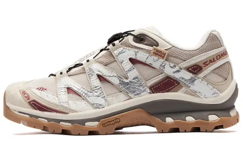 SALOMON XT Quest Slip Resistant Low top Running Shoes Unisex Silver Yellow Brown