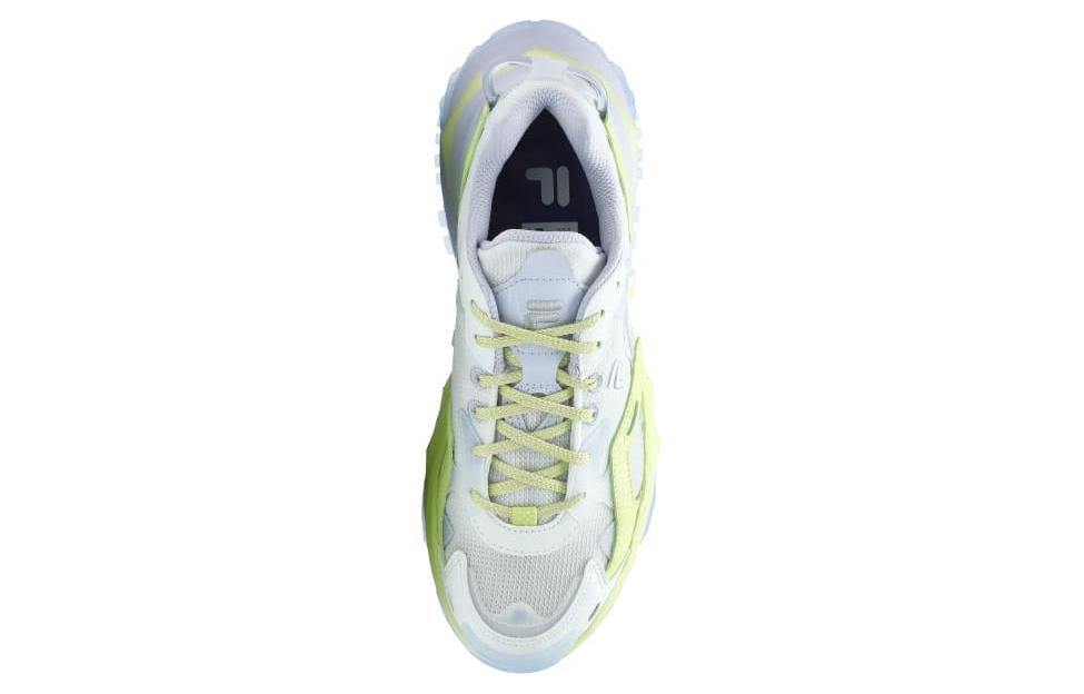 FILA FUSION Bianco Textile, Synthetic Leather Breathable Height Increasing Low top Running Shoes Women’s Blue Green